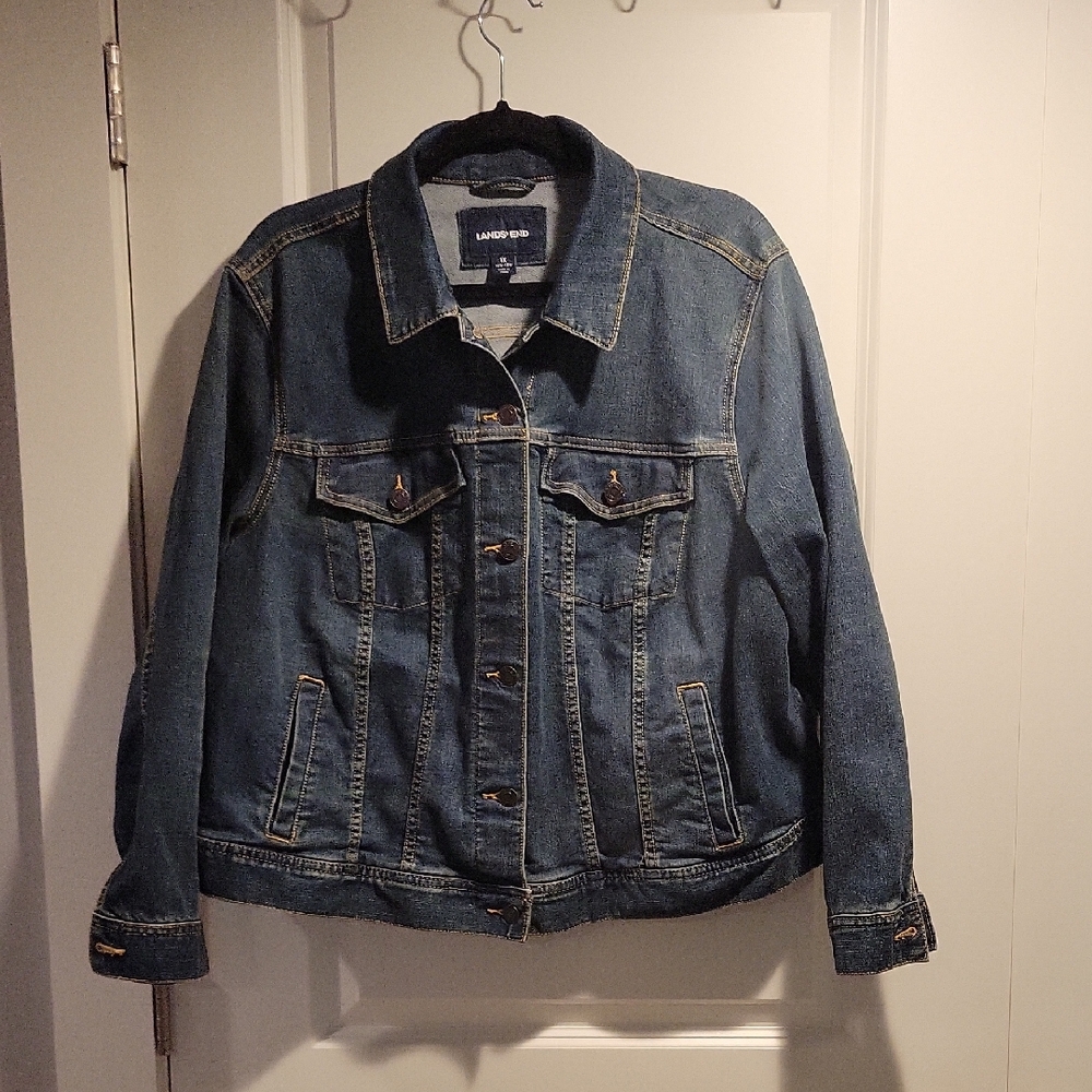 Lands' End  Blue Denim Jacket